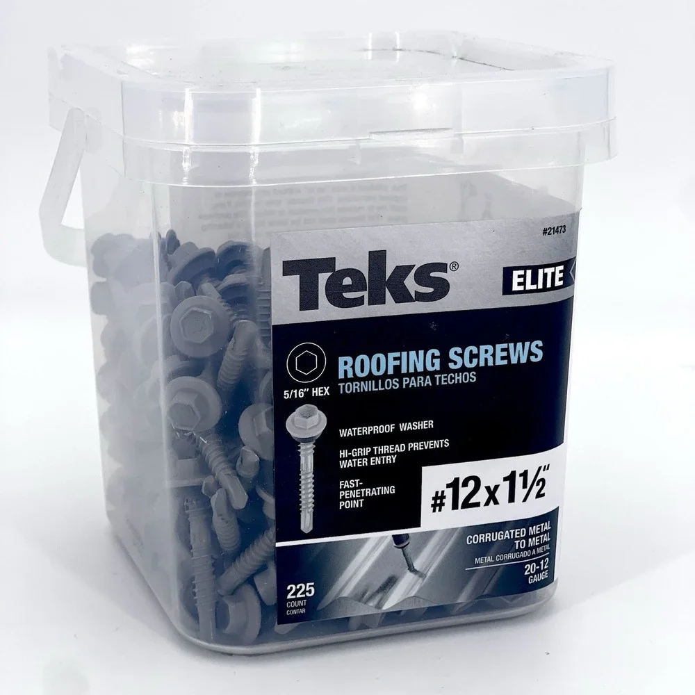 Teks 21473 #12 x 1-1/2 in. HEX WASHER HEAD DRILL PT METAL-TO-METAL ELITE ROOFING